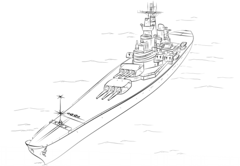 Battleship Uss Iowa Coloring Page